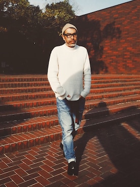 「S.N.S. HERNING（エスエヌエスハーニング）のアイテム」を使った、YosaKuginoさん（メンズ・176cm）の冬コーディネート