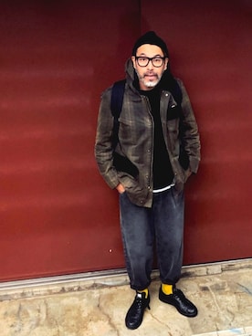 「Maison Kitsune（メゾンキツネ）のアイテム（ジャケット/アウター）」を使った、YosaKuginoさん（メンズ・176cm）の冬コーディネート