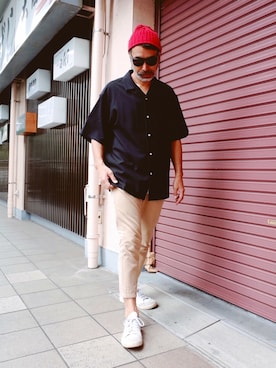 「Acne Studios（アクネストゥディオズ）のアイテム（パンツ）」を使った、YosaKuginoさん（メンズ・176cm）の夏コーディネート