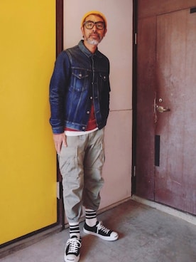 「CONVERSE（コンバース）のCONVERSE コンバース ジャック パーセル / JACK PURCEL（スニーカー）」を使った、YosaKuginoさん（メンズ・176cm）の冬コーディネート