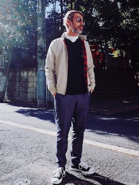 「アイテム（ブルゾン）」を使った、YosaKuginoさん（メンズ・176cm）の冬コーディネート