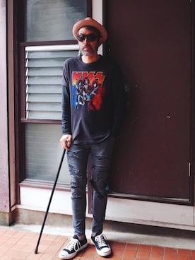 「UNDERCOVER（アンダーカバー）のアイテム」を使った、YosaKuginoさん（メンズ・176cm）の春コーディネート