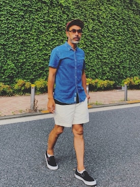 「VANS（バンズ）のアイテム（スリッポン）」を使った、YosaKuginoさん（メンズ・176cm）の夏コーディネート