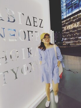 「Mo&Co.（モーアンドコー）のアイテム（ワンピース/ドレス）」を使った、树小树树さん（レディース・160cm）の夏コーディネート