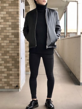 「URBAN RESEARCH Sonny Label（アーバンリサーチサニーレーベル）のアイテム（ライダースジャケット）」を使った、まるさん（メンズ・171cm）の冬コーディネート