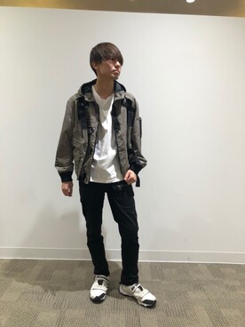 「AVIREX（アヴィレックス）のミリタリー セパレート ユーズ ジャケット/MILITARY SEPARETE USE JACKET（ミリタリージャケット、グリーン系）」を使った、だいちさん（メンズ・172cm）の冬コーディネート