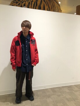 「機能性素材」｜「アイテム（ブルゾン）」を使った、だいちさん（メンズ・172cm）の冬コーディネート