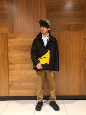 「AVIREX（アヴィレックス）の【×NEWERA】9フィフティー バックサテンキャップ/9FIFTY BACK SATIN CAP（キャップ、グリーン系）」を使った、だいちさん（メンズ・172cm）の冬コーディネート