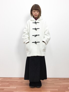「NANO universe（ナノユニバース）のアイテム（ダッフルコート）」を使った、saya☺︎さん（レディース・149cm）の冬コーディネート