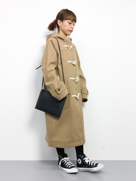「RAY CASSIN（レイカズン）のアイテム（ダッフルコート）」を使った、saya☺︎さん（レディース・149cm）の冬コーディネート