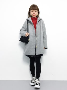 「Te chichi（テチチ）のアイテム（その他アウター）」を使った、saya☺︎さん（レディース・149cm）の冬コーディネート