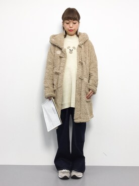「夢展望（ユメテンボウ）のアイテム（ダッフルコート）」を使った、saya☺︎さん（レディース・149cm）の冬コーディネート