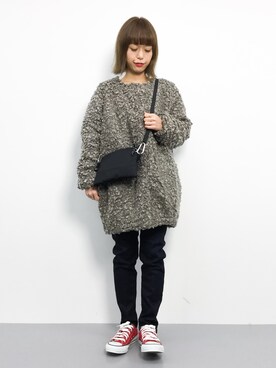 「anap mimpi（アナップミンピ）のアイテム（その他アウター）」を使った、saya☺︎さん（レディース・149cm）の冬コーディネート