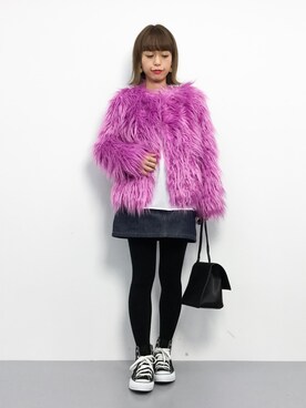 「Another Edition（アナザーエディション）のアイテム（その他アウター）」を使った、saya☺︎さん（レディース・149cm）の冬コーディネート
