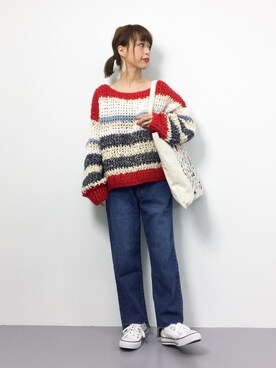 「LUC DNM （ラックデニム）のアイテム」を使った、saya☺︎さん（レディース・149cm）の冬コーディネート