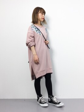 「cepo（セポ）のアイテム（チュニック）」を使った、saya☺︎さん（レディース・149cm）の冬コーディネート