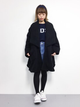 「SLY（スライ）のアイテム（その他アウター）」を使った、saya☺︎さん（レディース・149cm）の冬コーディネート