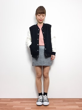 「ANAP（アナップ）のアイテム（ブルゾン）」を使った、saya☺︎さん（レディース・149cm）の冬コーディネート