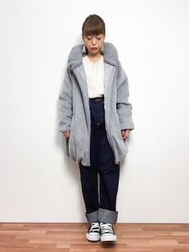 「anap mimpi（アナップミンピ）のアイテム（その他アウター）」を使った、saya☺︎さん（レディース・149cm）の冬コーディネート
