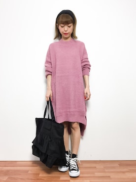 「Color（カラー）のアイテム（ワンピース）」を使った、saya☺︎さん（レディース・149cm）の冬コーディネート