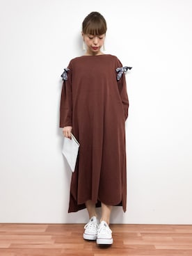「chambre de charme（シャンブルドゥシャーム）のアイテム（ワンピース）」を使った、saya☺︎さん（レディース・149cm）の冬コーディネート