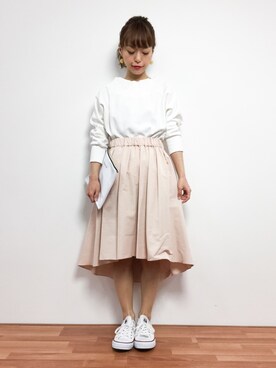 「coca（coca）（コカ）のアイテム（スウェット）」を使った、saya☺︎さん（レディース・149cm）の冬コーディネート