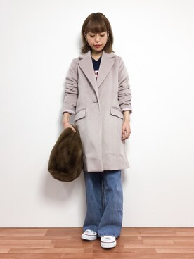 「TITTY&CO.（ティティーアンドコー）のアイテム（その他アウター）」を使った、saya☺︎さん（レディース・149cm）の冬コーディネート