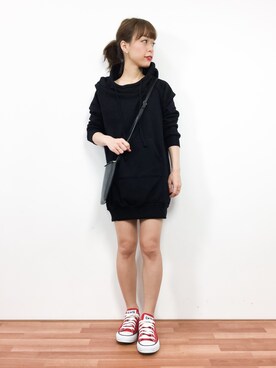 「KOBE LETTUCE（コウベレタス）のアイテム（チュニック）」を使った、saya☺︎さん（レディース・149cm）の冬コーディネート