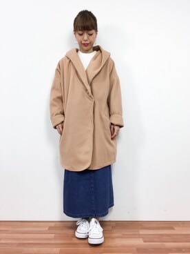 「HVC（エイチブイシー）のアイテム（その他アウター）」を使った、saya☺︎さん（レディース・149cm）の冬コーディネート