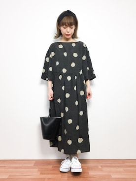 「YAHKI（ヤーキ）のYAHKI（ヤーキ）バケットバッグ（ショルダーバッグ）」を使った、saya☺︎さん（レディース・149cm）の冬コーディネート