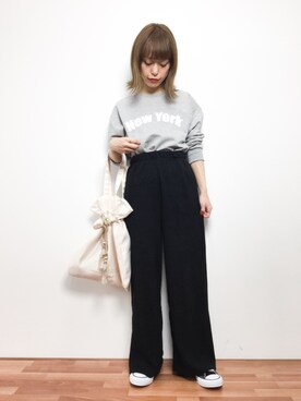 「coca（coca）（コカ）のアイテム（スウェット）」を使った、saya☺︎さん（レディース・149cm）の冬コーディネート