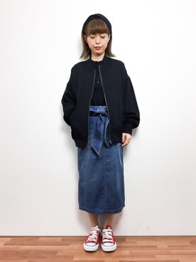 「N.（N. Natural Beauty Basic）（エヌエヌナチュラルビューティーベーシック）のアイテム（MA-1）」を使った、saya☺︎さん（レディース・149cm）の冬コーディネート