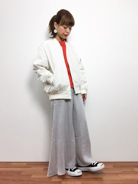 「KOBE LETTUCE（コウベレタス）のアイテム（MA-1）」を使った、saya☺︎さん（レディース・149cm）の冬コーディネート
