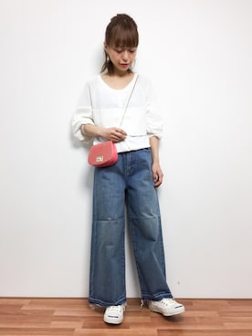 「Supreme.La.La.（シュープリームララ）のアイテム（カーディガン/ボレロ）」を使った、saya☺︎さん（レディース・149cm）の冬コーディネート