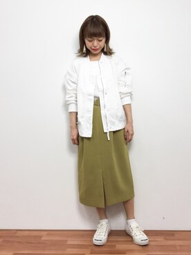 「KBF（ケイビーエフ）のアイテム（ブルゾン）」を使った、saya☺︎さん（レディース・149cm）の冬コーディネート