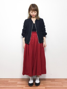 「coca（coca）（コカ）のアイテム（ジャケット/アウター）」を使った、saya☺︎さん（レディース・149cm）の冬コーディネート