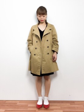 「Rouge vif（ルージュヴィフ）のアイテム（トレンチコート）」を使った、saya☺︎さん（レディース・149cm）の冬コーディネート