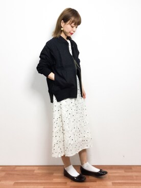 「KBF（ケイビーエフ）のアイテム（ブルゾン）」を使った、saya☺︎さん（レディース・149cm）の春コーディネート