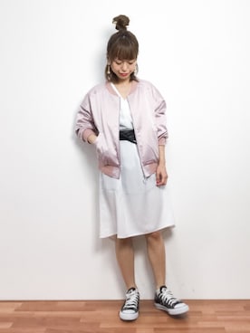 「amelier MAJESTIC LEGON（アメリエルマジェスティックレゴン）のアイテム（ジャケット/アウター）」を使った、saya☺︎さん（レディース・149cm）の春コーディネート