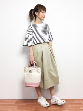 「Supreme.La.La.（シュープリームララ）のアイテム（バッグ）」を使った、saya☺︎さん（レディース・149cm）の春コーディネート