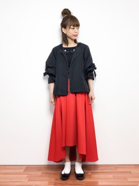「PAGEBOY（ページボーイ）のアイテム（ノーカラージャケット）」を使った、saya☺︎さん（レディース・149cm）の春コーディネート