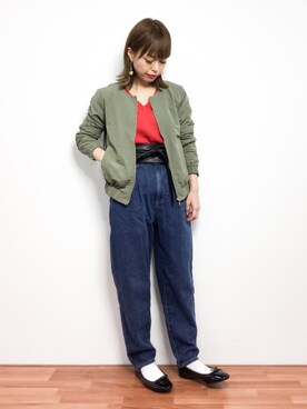 「Te chichi（テチチ）のアイテム（ジャケット/アウター）」を使った、saya☺︎さん（レディース・149cm）の春コーディネート