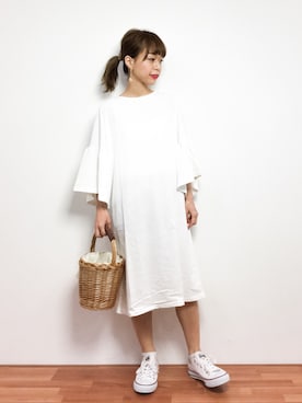 「coca（coca）（コカ）のアイテム（チュニック）」を使った、saya☺︎さん（レディース・149cm）の春コーディネート