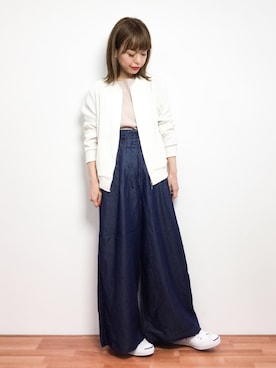 「Honeys（ハニーズ）のアイテム（ブルゾン）」を使った、saya☺︎さん（レディース・149cm）の春コーディネート
