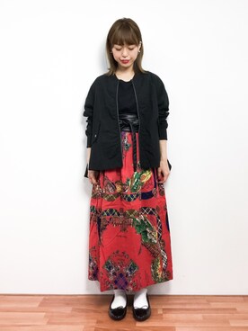 「サッシュベルト」｜「アイテム（ブルゾン）」を使った、saya☺︎さん（レディース・149cm）の春コーディネート