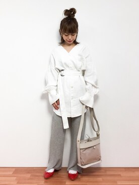 「Ameri（アメリ）のアイテム（バッグ）」を使った、saya☺︎さん（レディース・149cm）の春コーディネート