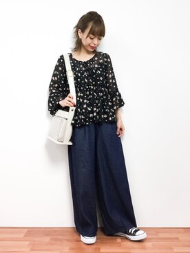 「Ameri（アメリ）のアイテム（バッグ）」を使った、saya☺︎さん（レディース・149cm）の春コーディネート