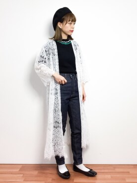 「PUNYUS（プニュズ）のアイテム（その他アウター）」を使った、saya☺︎さん（レディース・149cm）の春コーディネート