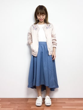 「SPINNS（スピンズ）のアイテム（ジャケット/アウター）」を使った、saya☺︎さん（レディース・149cm）の春コーディネート