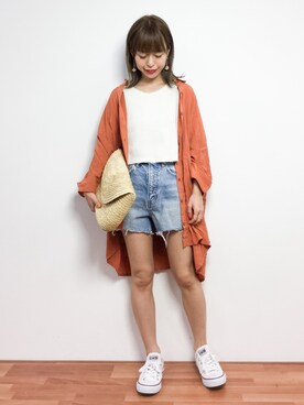 「SLY（スライ）のアイテム（その他アウター）」を使った、saya☺︎さん（レディース・149cm）の春コーディネート